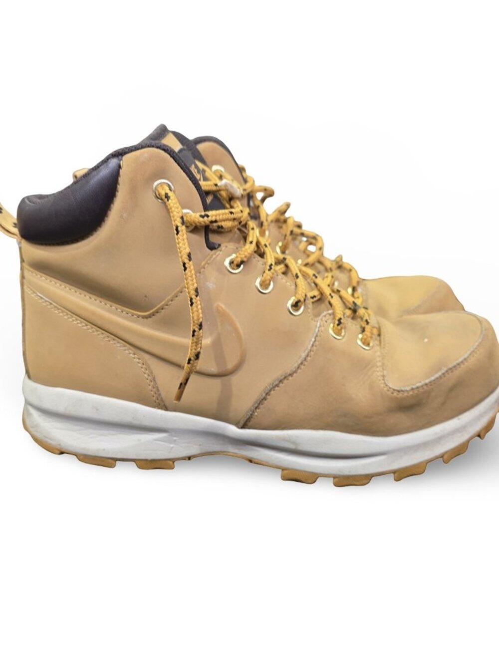 Nike Manoa Leather Boots Wheat Tan Mens 9.5 Hiking Work Lace Up 454350-700